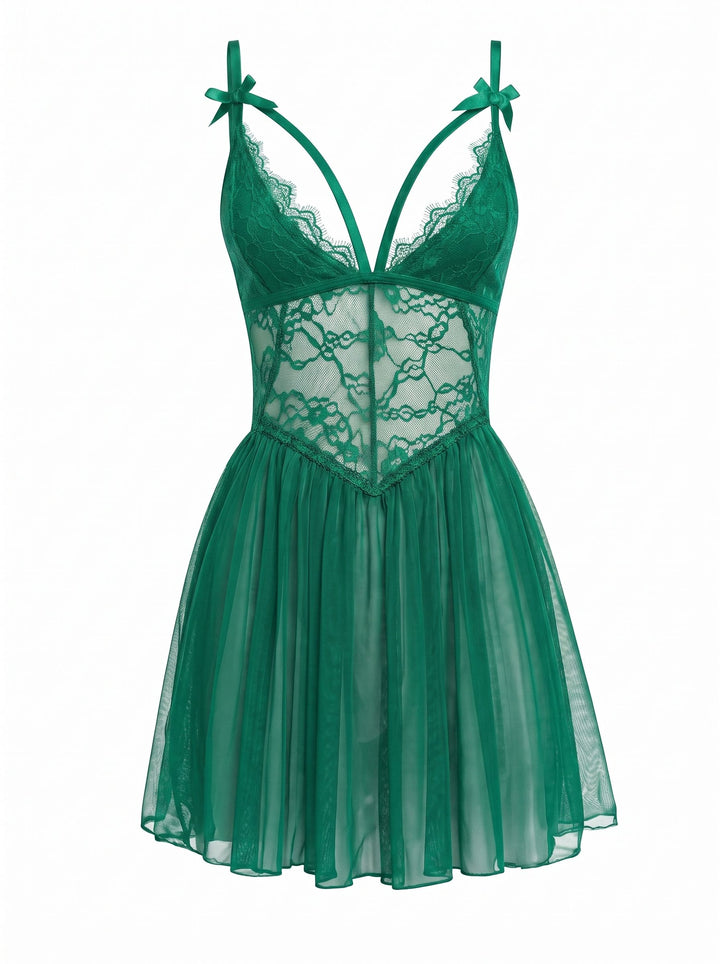 Glamorous Lace Mesh Babydoll Dress