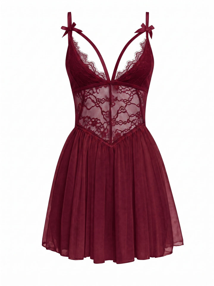 Glamorous Lace Mesh Babydoll Dress