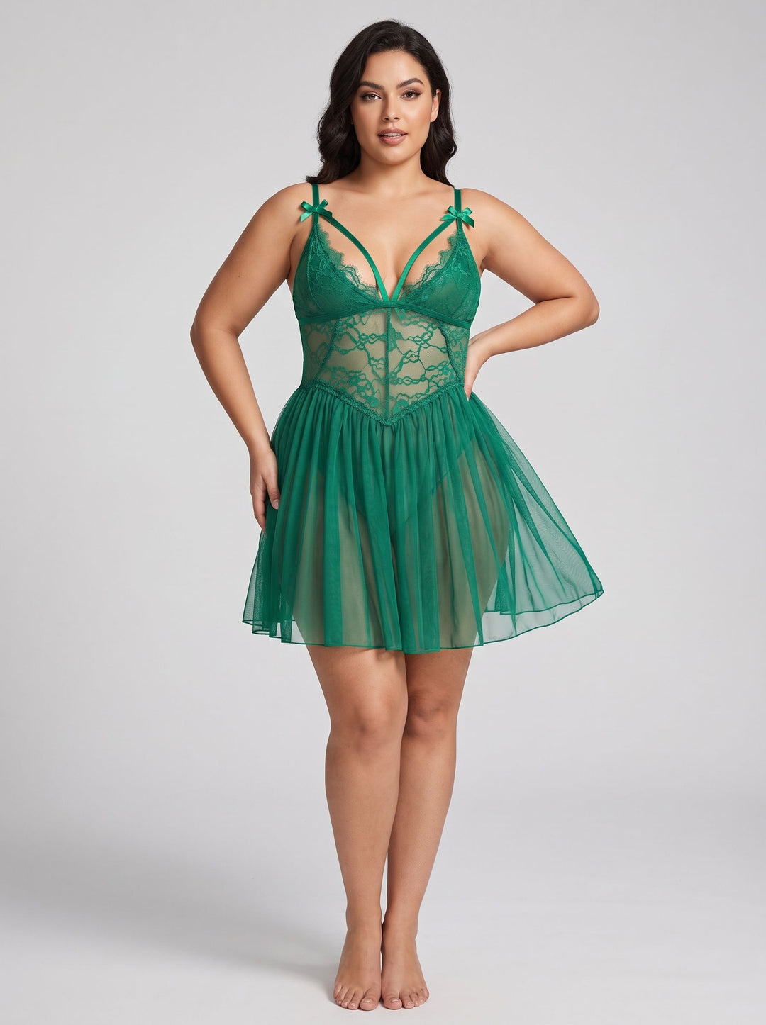 Glamorous Lace Mesh Babydoll Dress