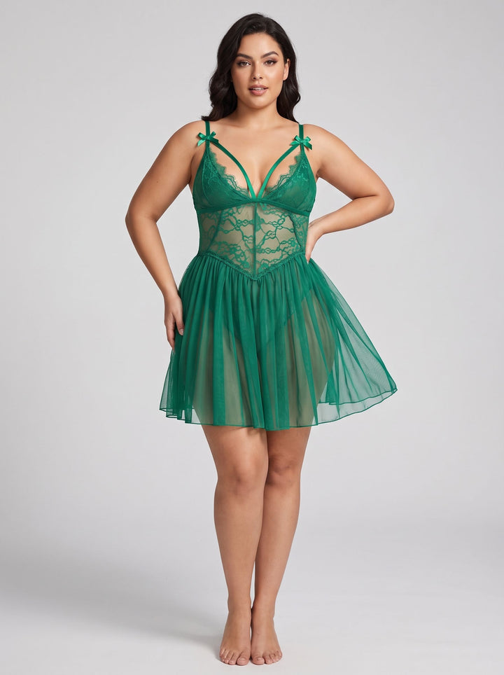 Glamorous Lace Mesh Babydoll Dress