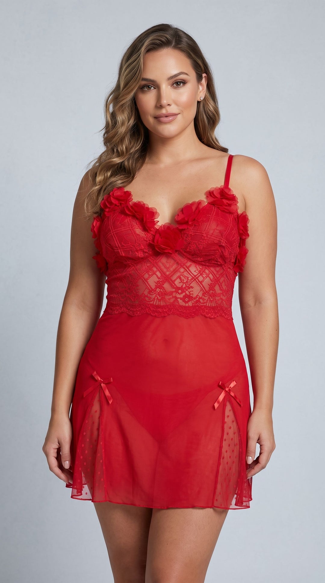 Flirty Red Rose Chemise