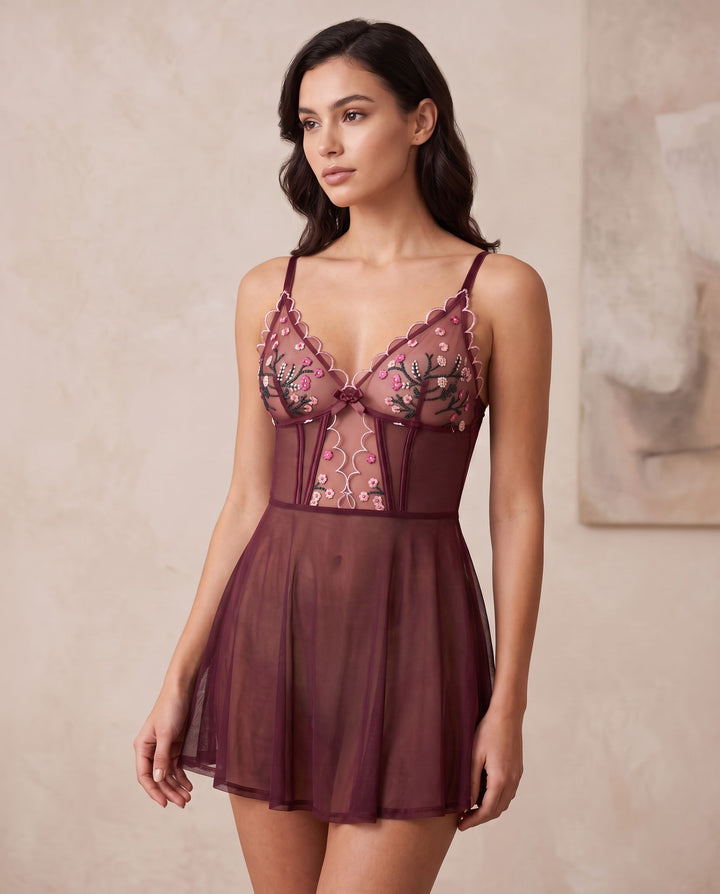 Floral Lace Babydoll Set