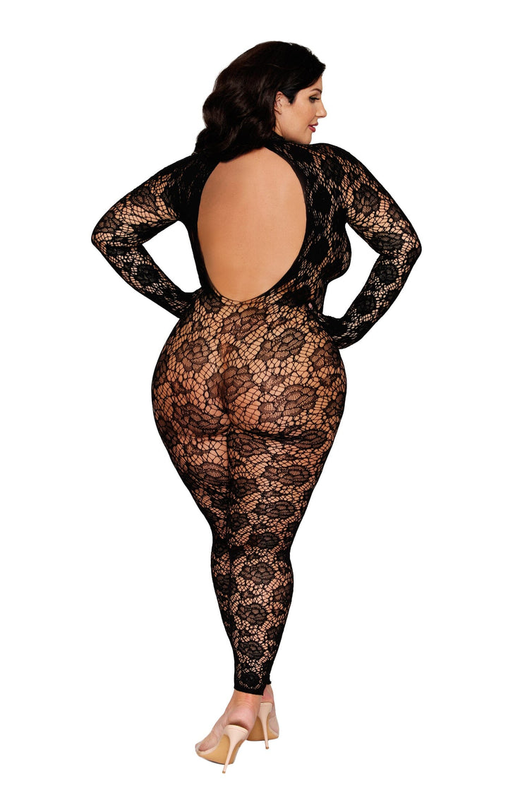 Dreamgirl Plus Black Gloved Bodystocking