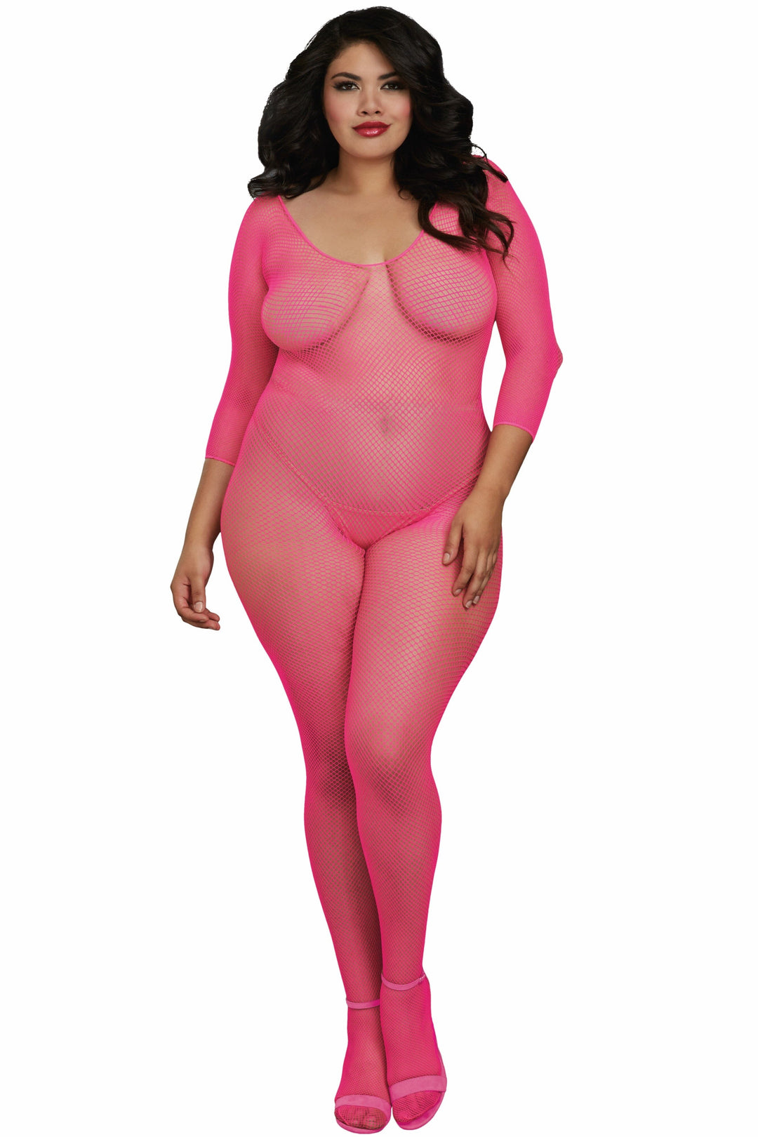 Dreamgirl Plus Fishnet Open Crotch Bodystocking
