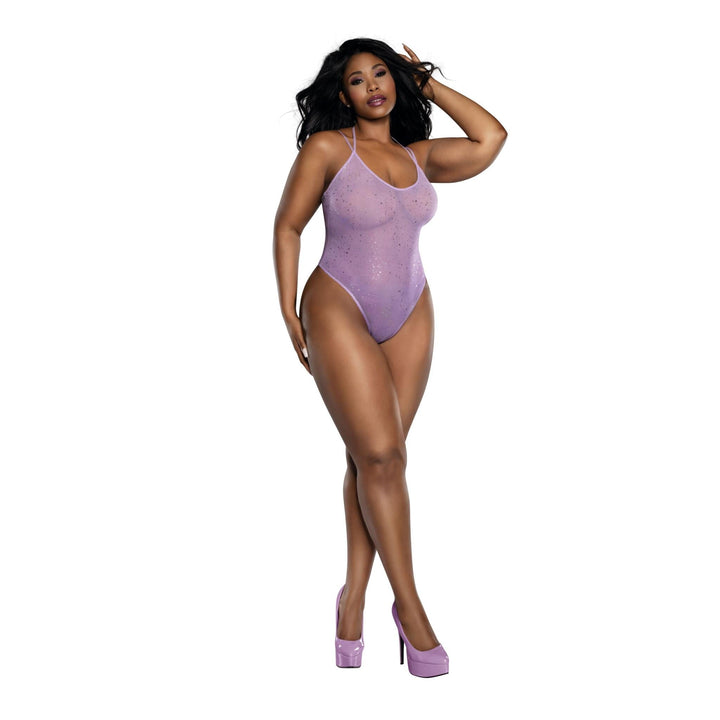 Dreamgirl Plus Ombre Glitter Mesh Bodysuit
