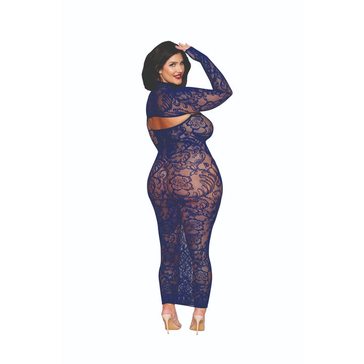 Dreamgirl Plus Bodystocking Gown &amp; Shrug
