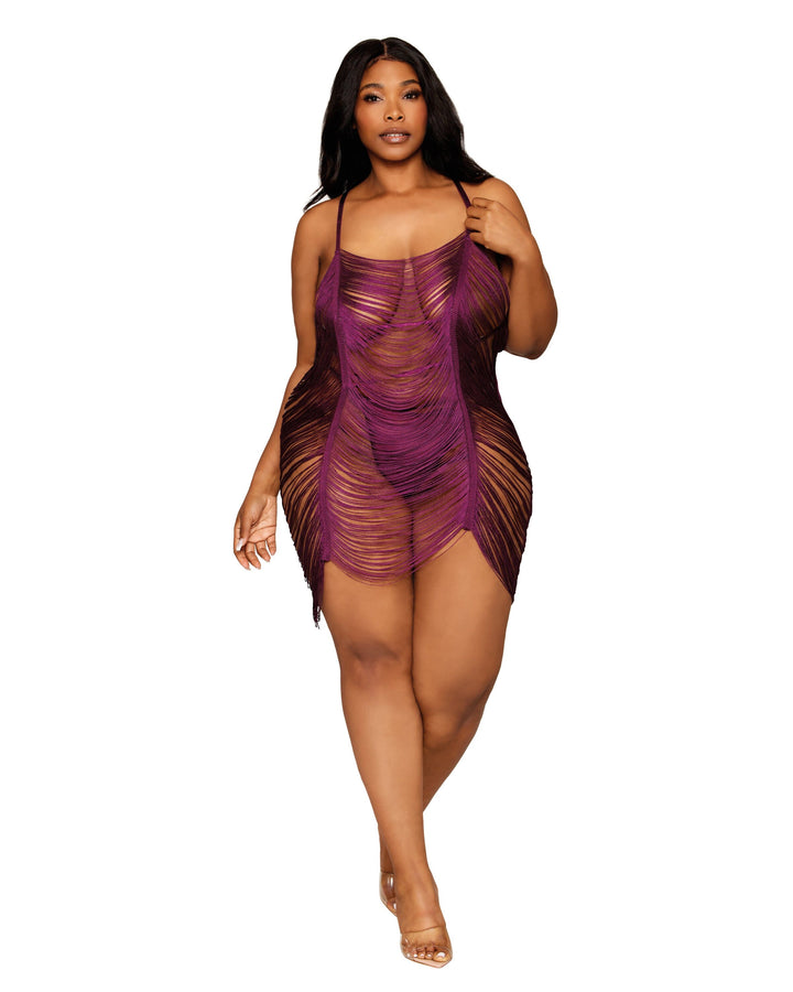 Dreamgirl Plus Drape Fringe Chemise