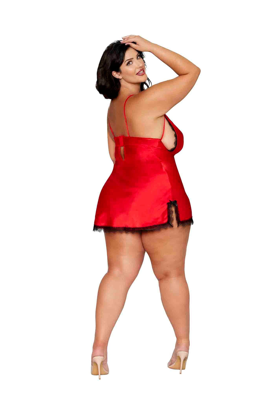 Dreamgirl Plus Poinsetta Satin Chemise