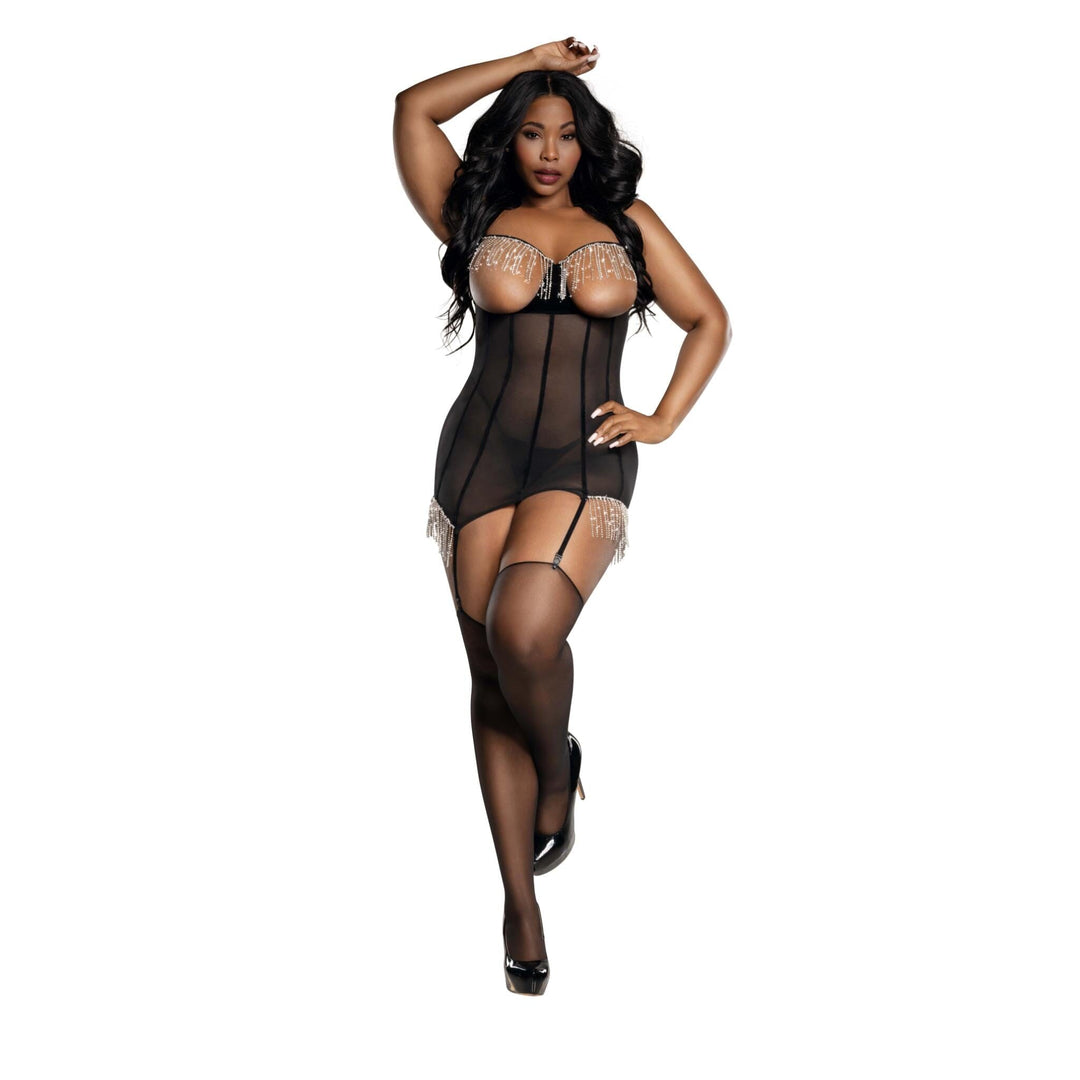 Dreamgirl Plus Sparkle Chemise 2-Piece Set