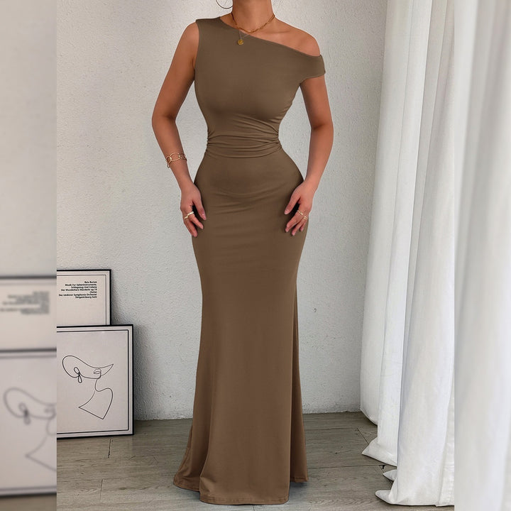 One-Shoulder Ruched Maxi Dress