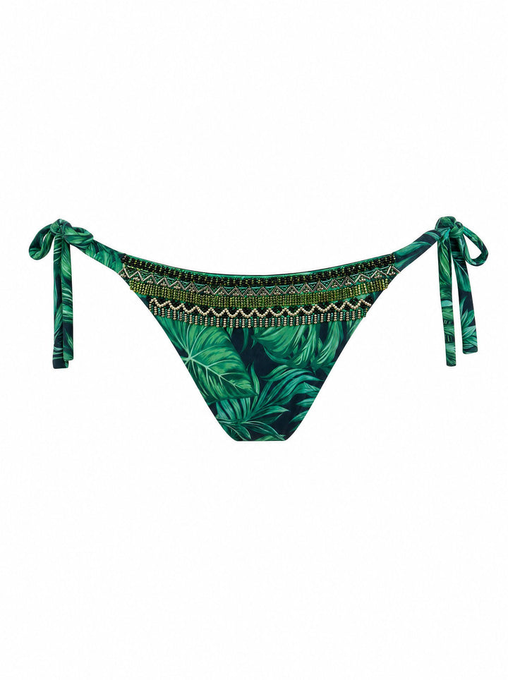Tropic Embroidered Scrunch Bikini Bottom