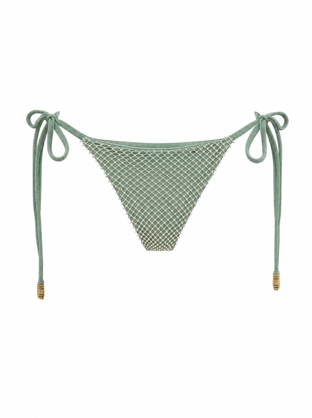 Forest Green Crystal Tie-Side Bikini Bottom