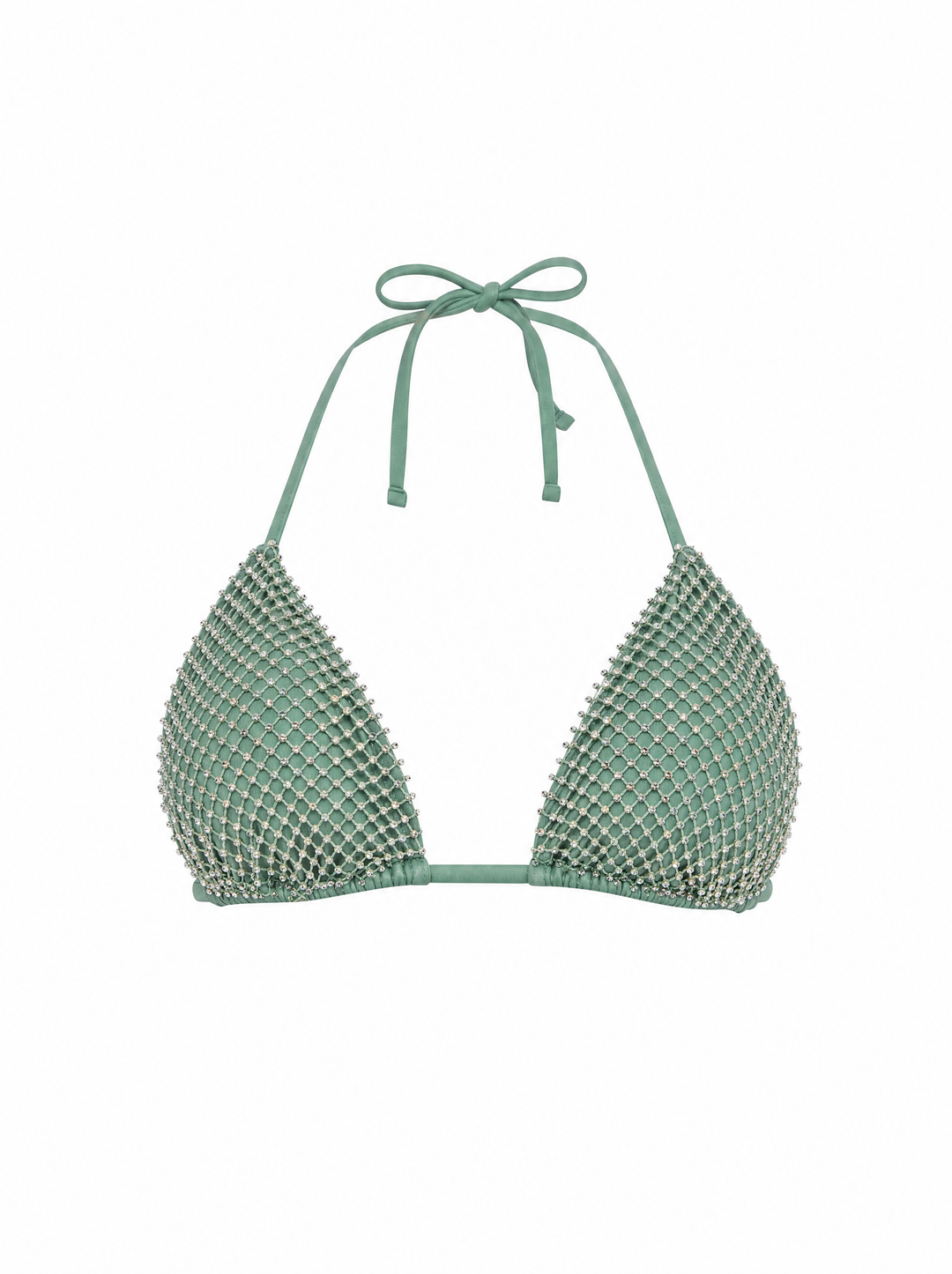 Forest Green Crystal Triangle Bikini Top