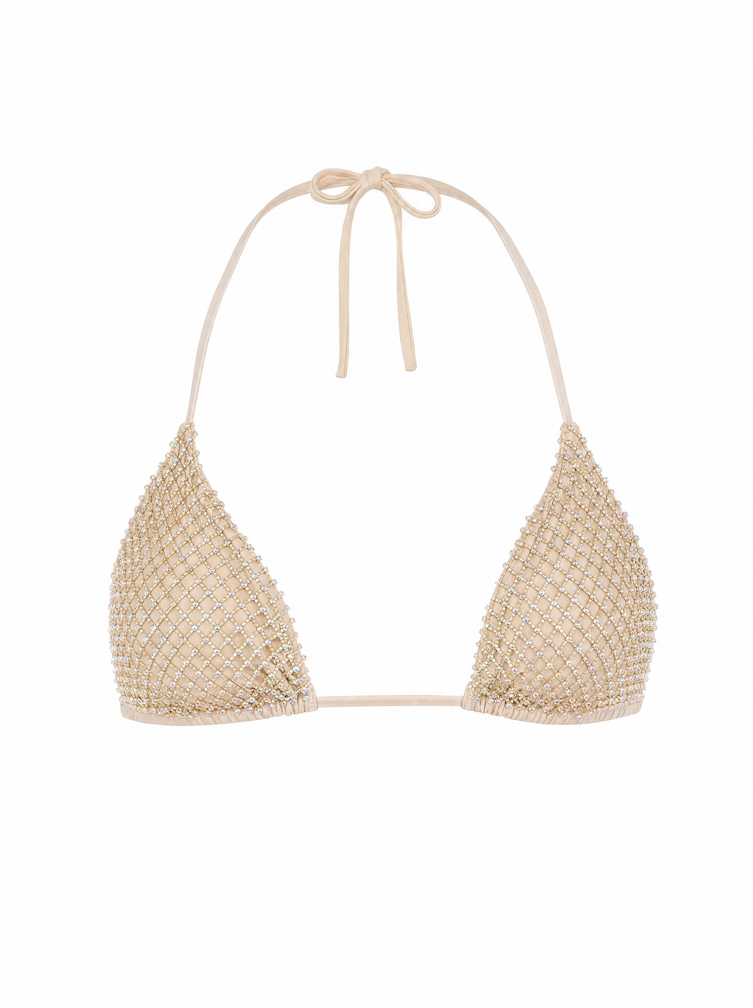 Gold Crystal Triangle Bikini Top