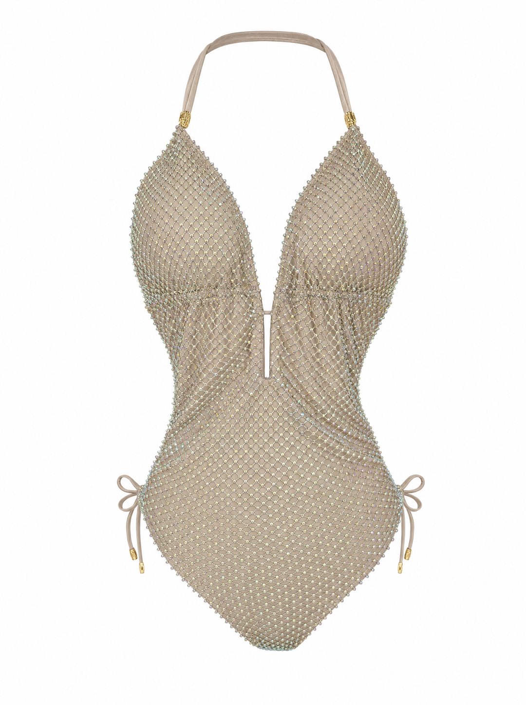 Gold Crystal Cut-Out Trikini