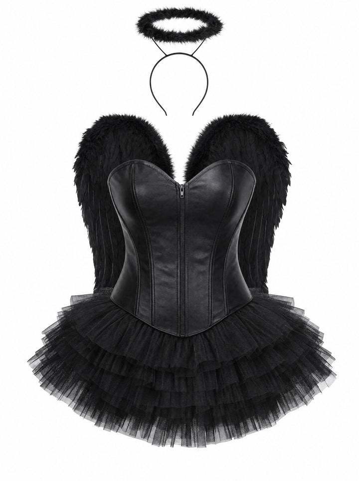 Flirty Dark Angel Corset Costume