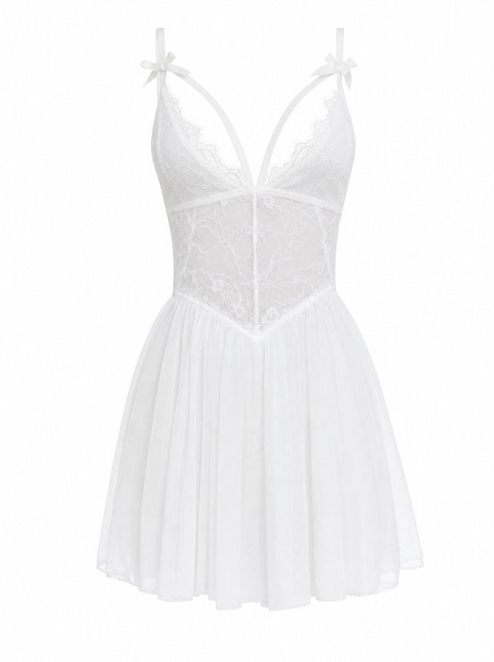 Glamorous Lace Mesh Babydoll Dress