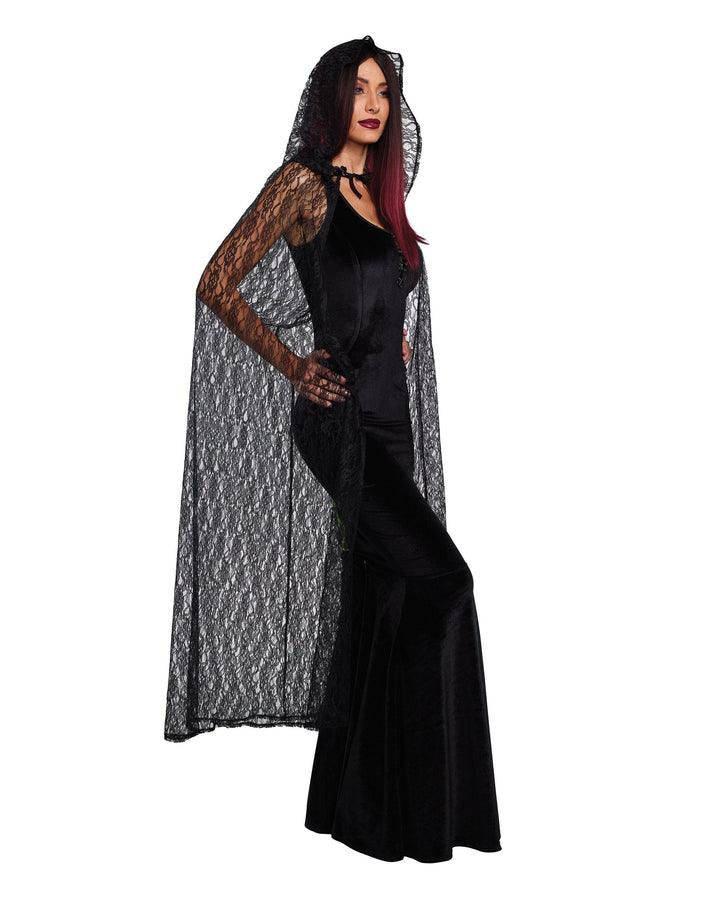 Black Lace Cape with Hood