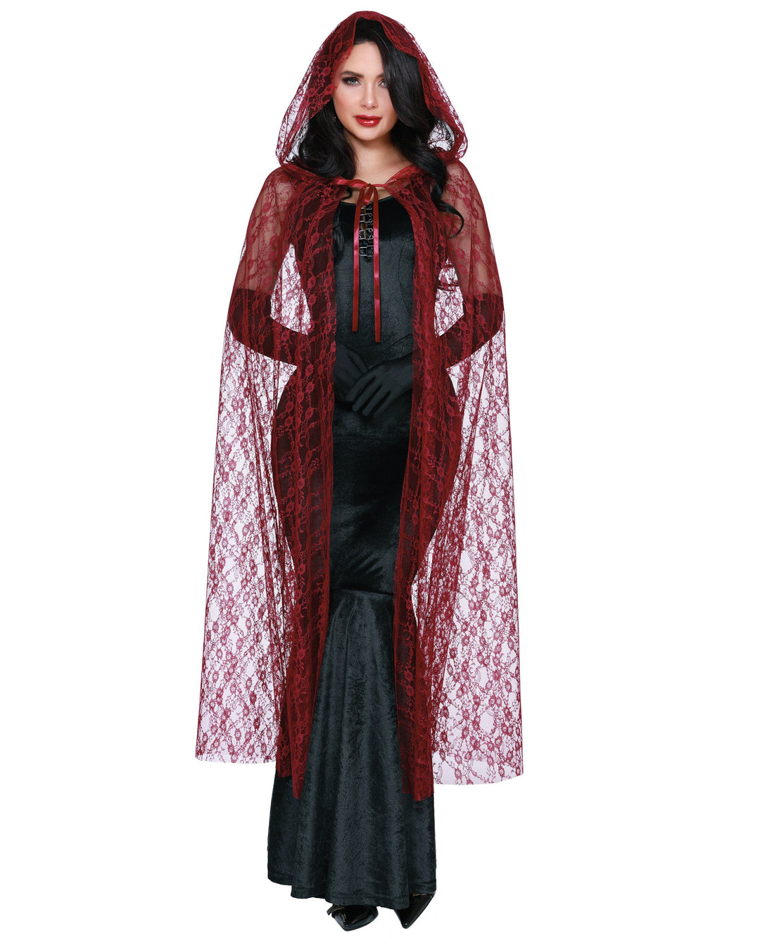 Black Lace Cape with Hood
