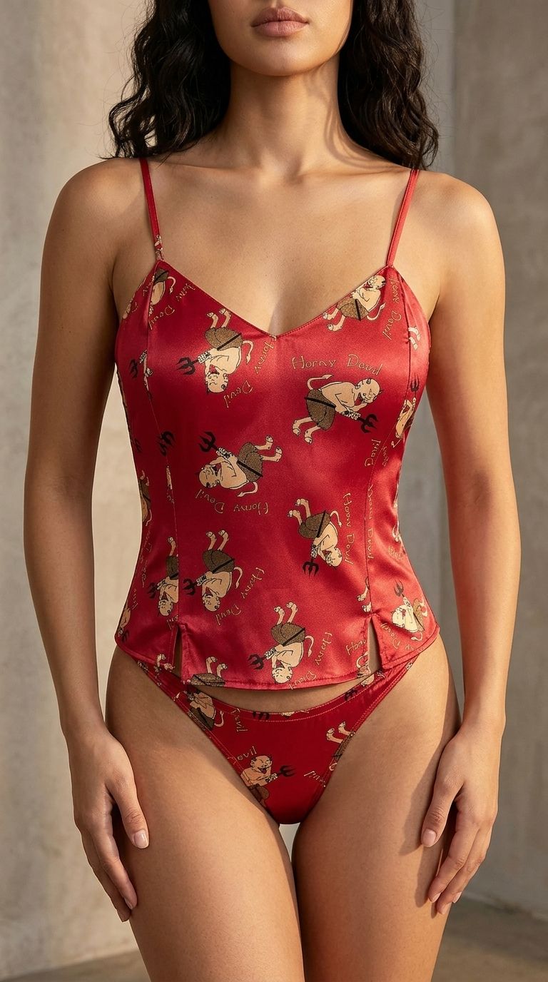 Silk Cami and Thong Set