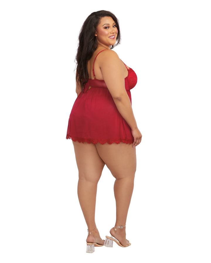 Dreamgirl Plus Size Underwire Push-Up Cup Babydoll