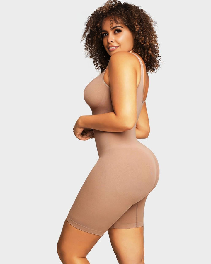 Seamless Sculpting Mid-Thigh Tummy Control Bodysuit