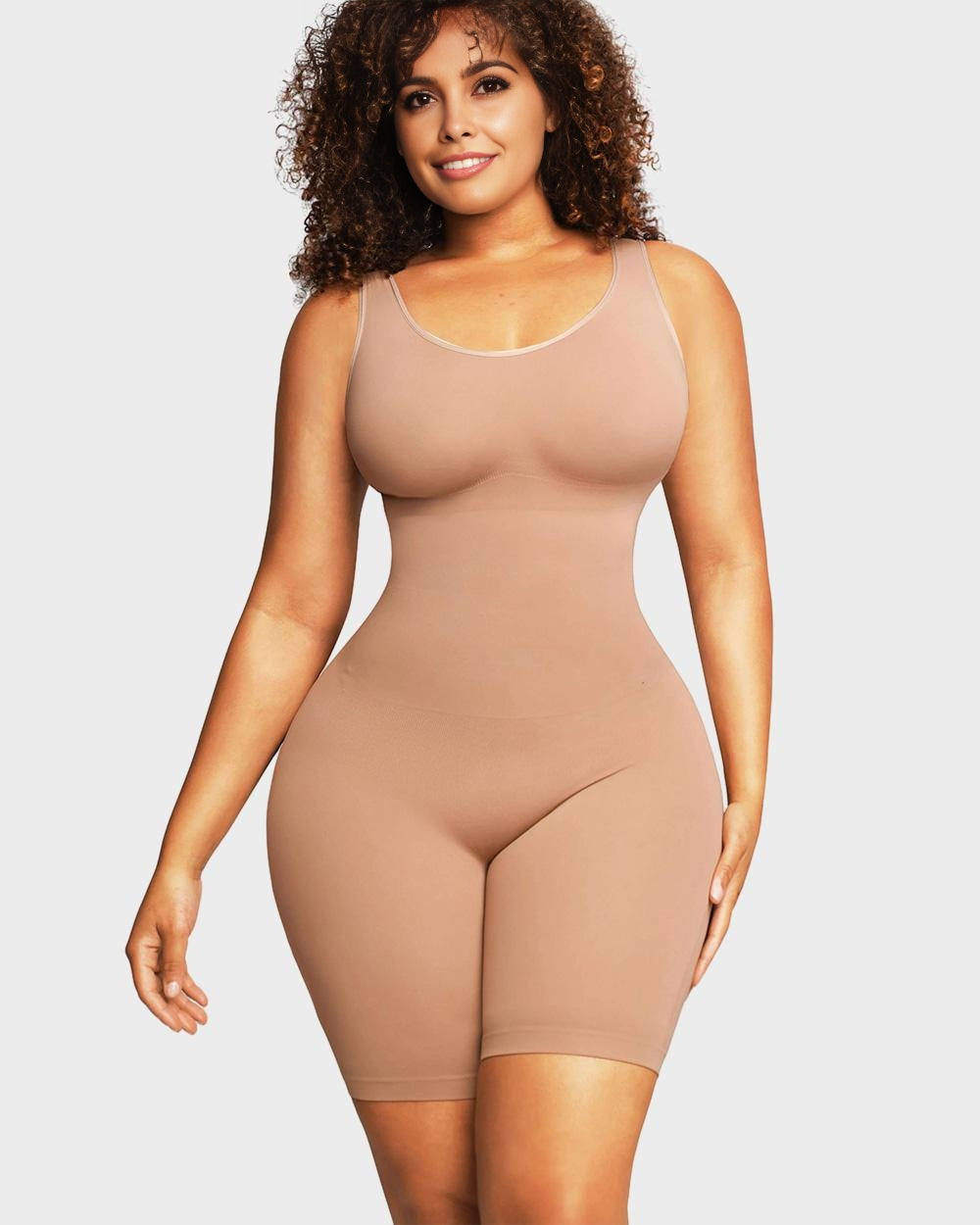 Seamless Sculpting Mid-Thigh Tummy Control Bodysuit