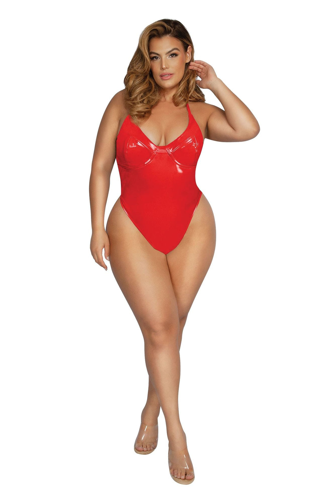 Starline Plus Padded Cup Bodysuit - Red
