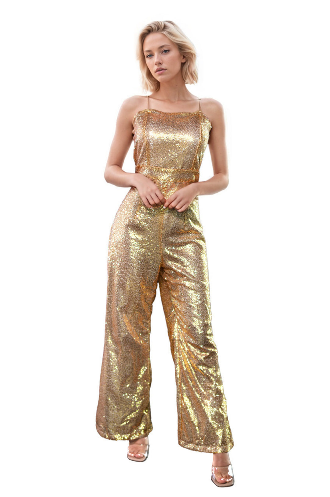 Plus Size Gold Girls Night Disco Doll Costume