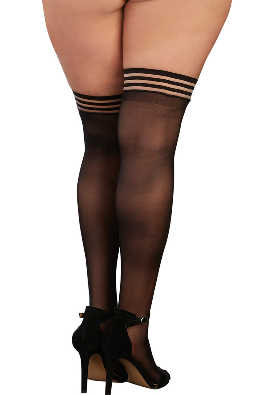 Shop these women's plus size opaque black stockings