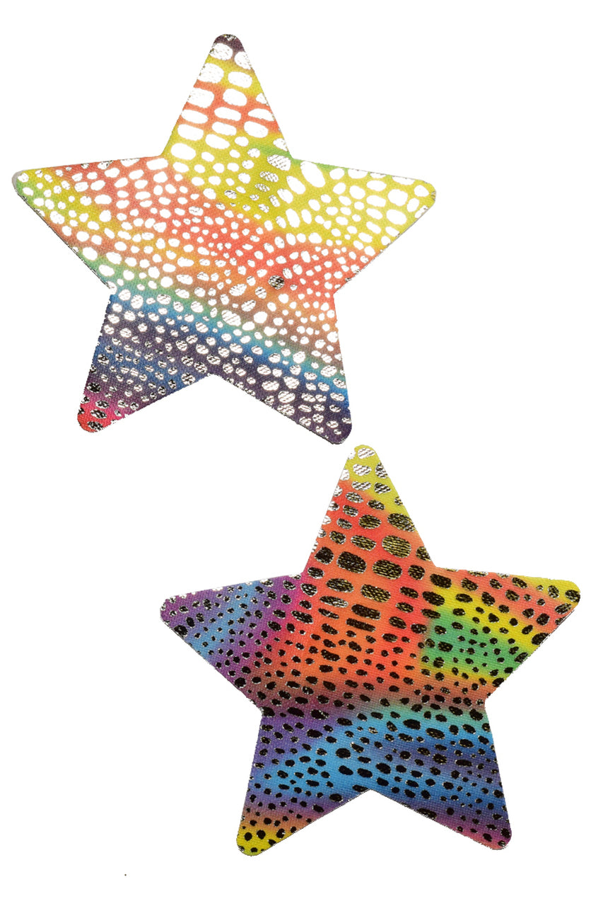 Metallic rainbow star nipple pasties