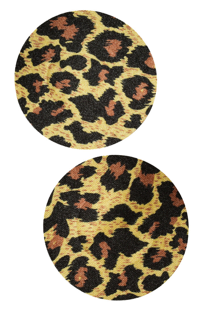 Leopard print circular nipple pasties