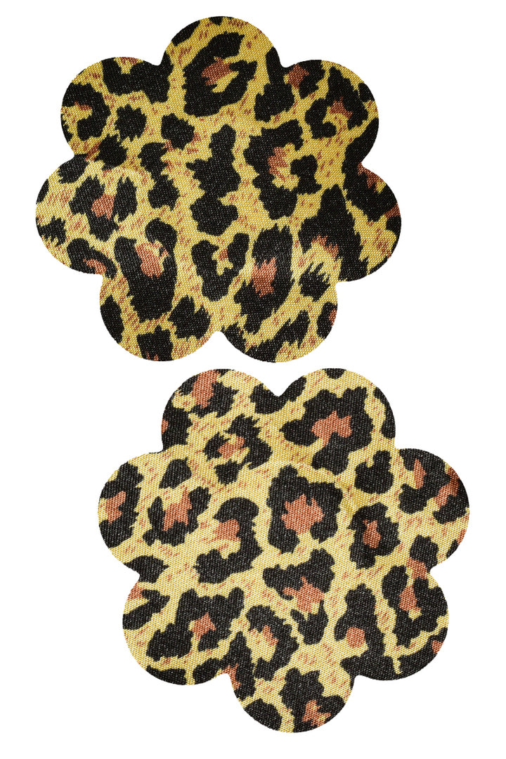 Leopard print petal nipple pasties