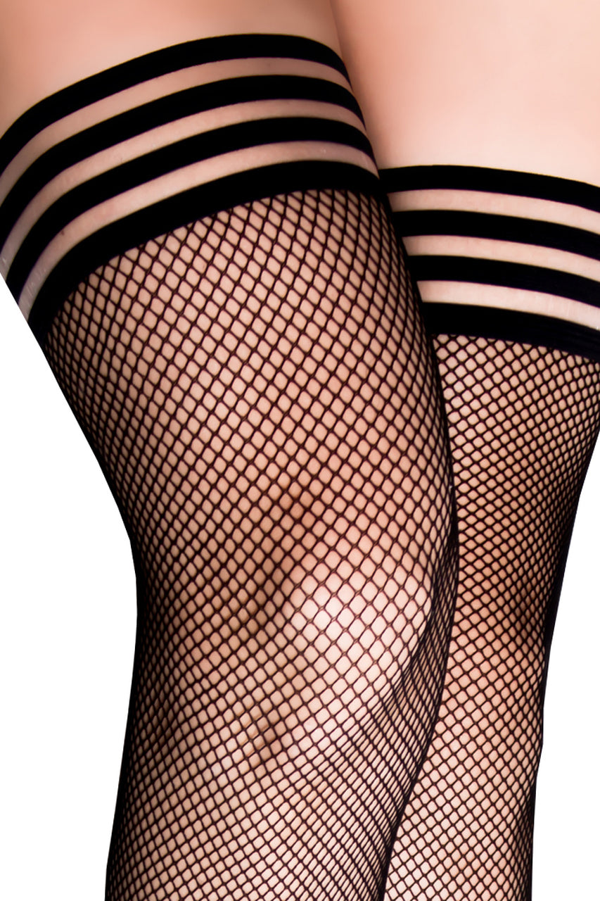 Shop these stay up thigh highs with banded silicone tops