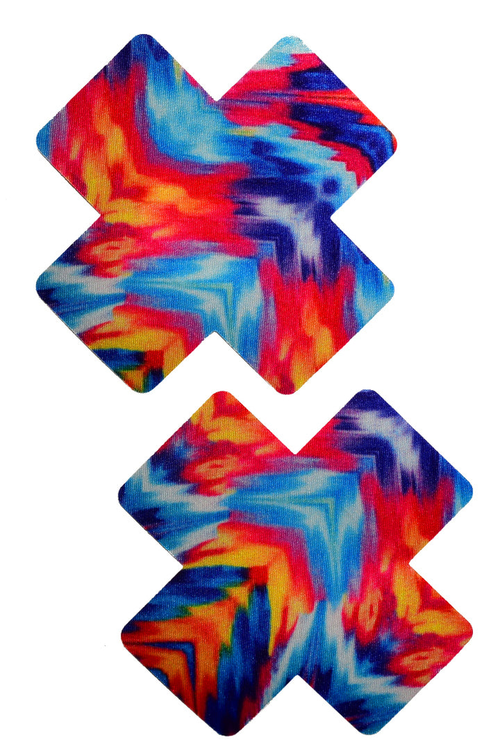 Kaleidoscope Multi-Color Double X Nipple Pasties