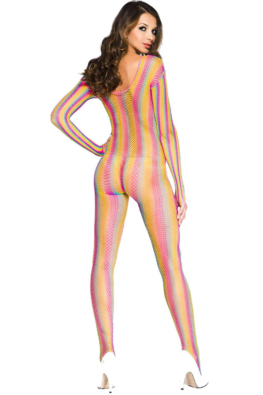 Shop women's rainbow crotch open body stocking lingerie.