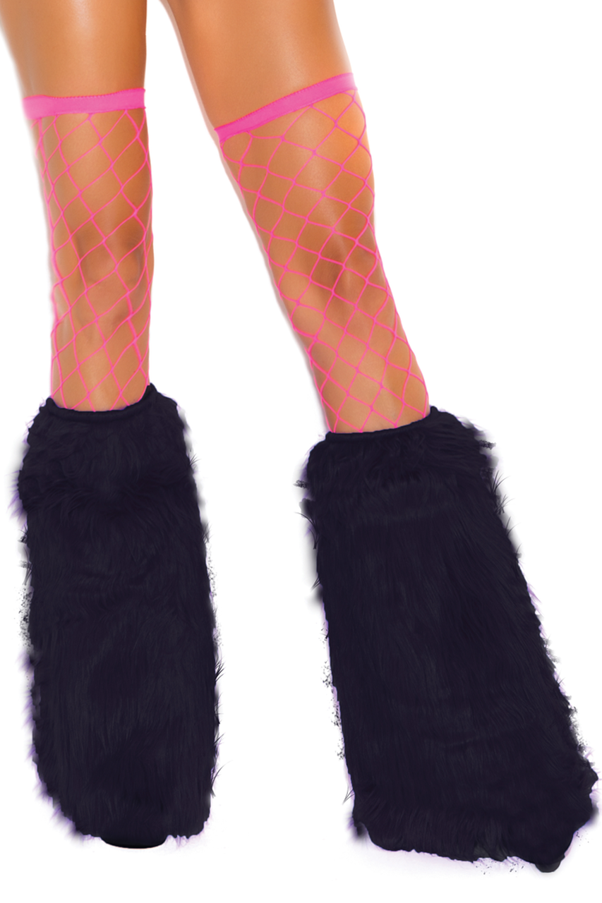 Shop these black furry leg warmers featuring super soft and fluffy faux fur!