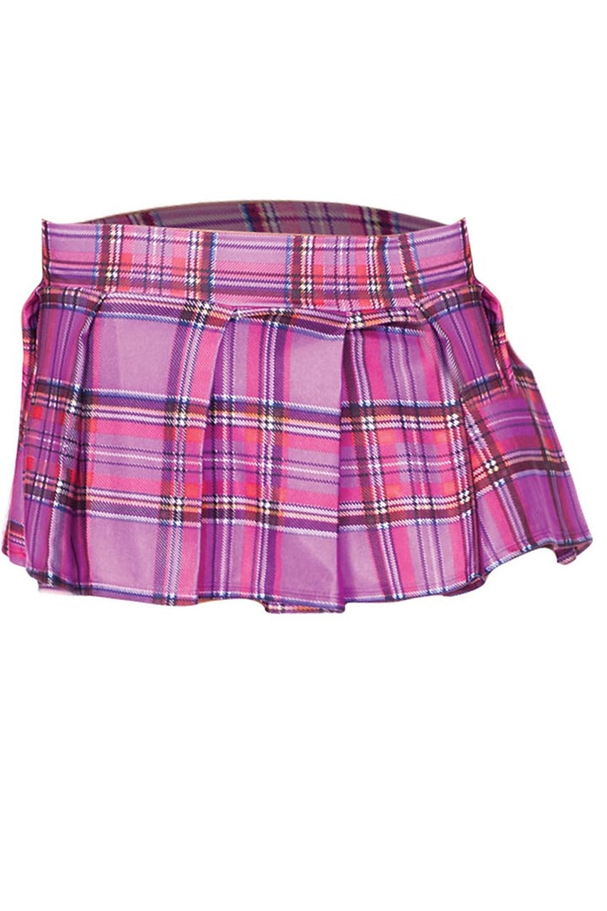 Shop this women's light purple plaid mini skirt for your school girl lingerie