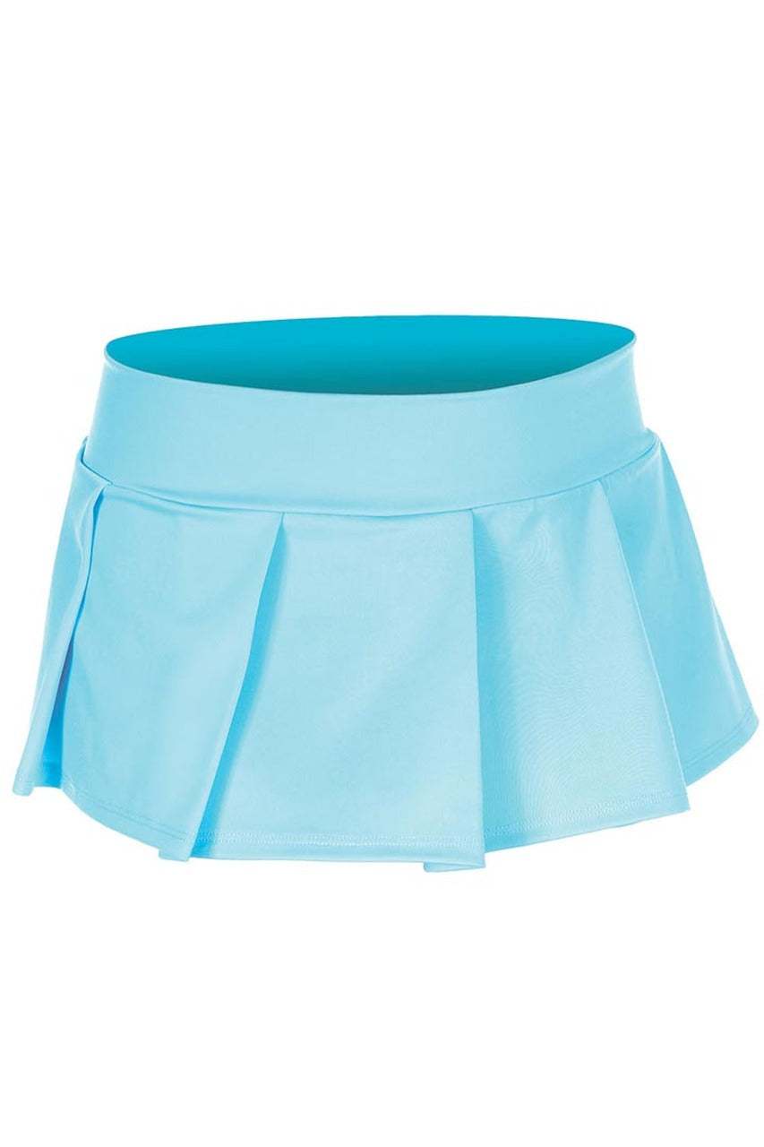 Shop this women's turquoise pleated mini skirt for your sexy school girl outfits