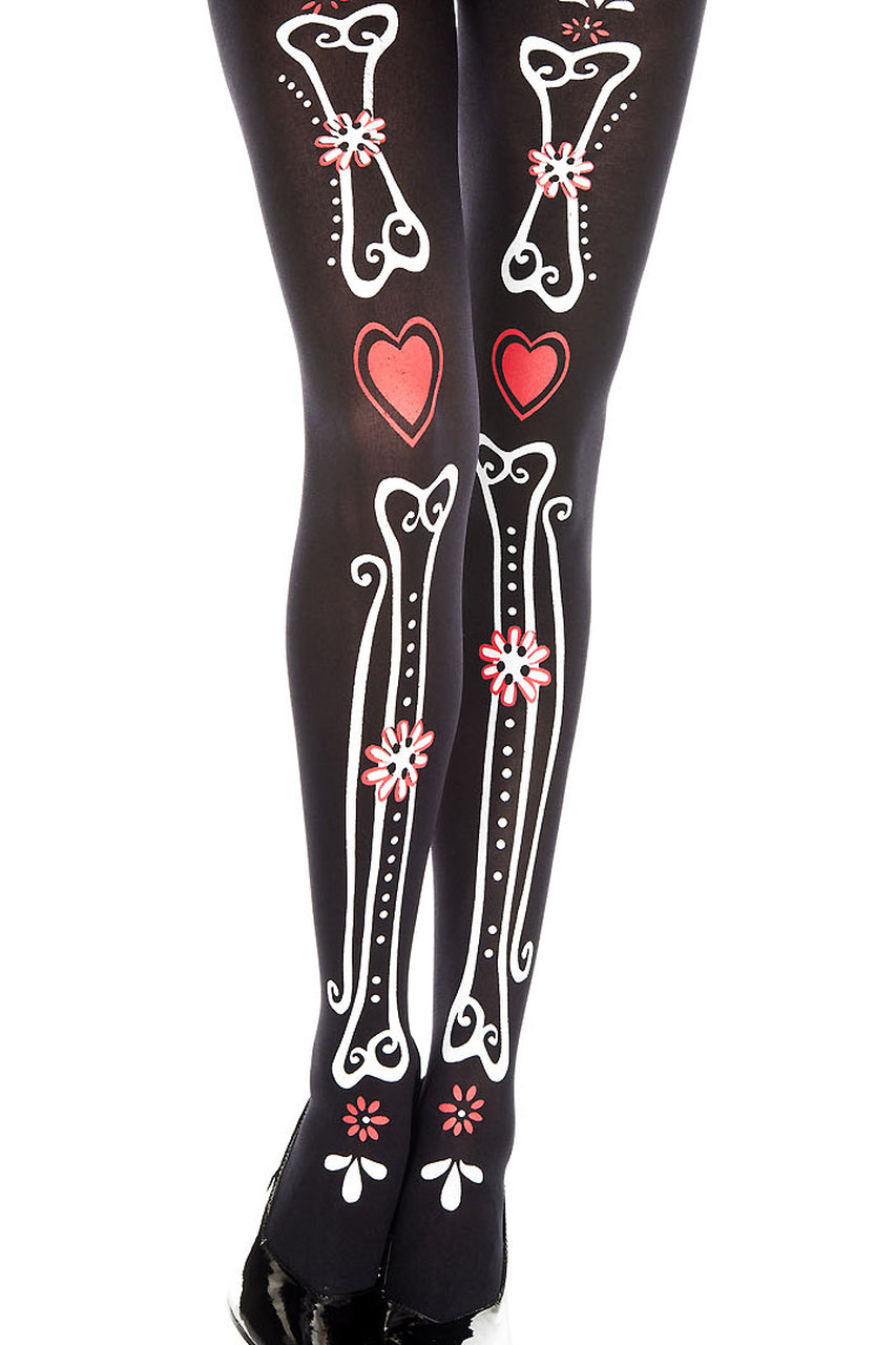 Shop this women's bones and hearts pantyhose hosiery tights for women