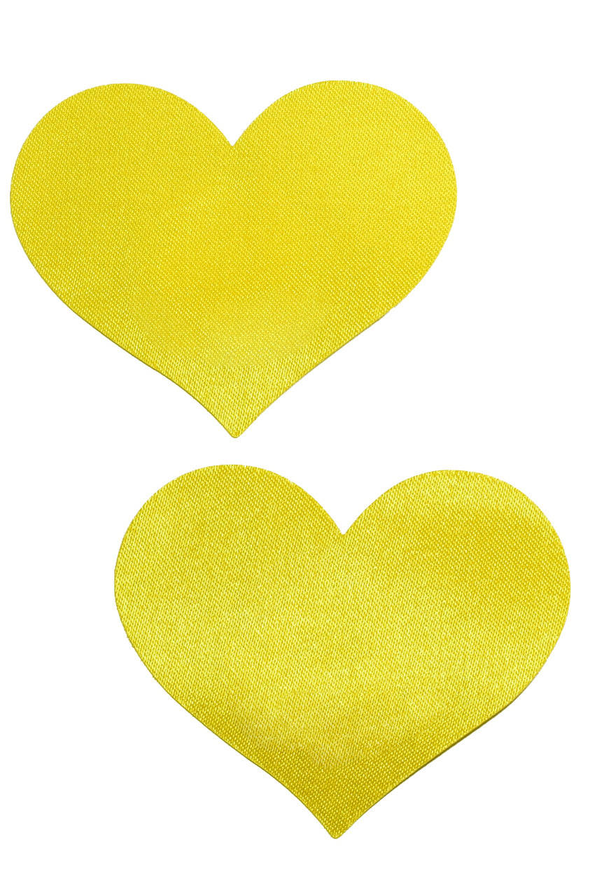 Yellow mini heart nipple pasties