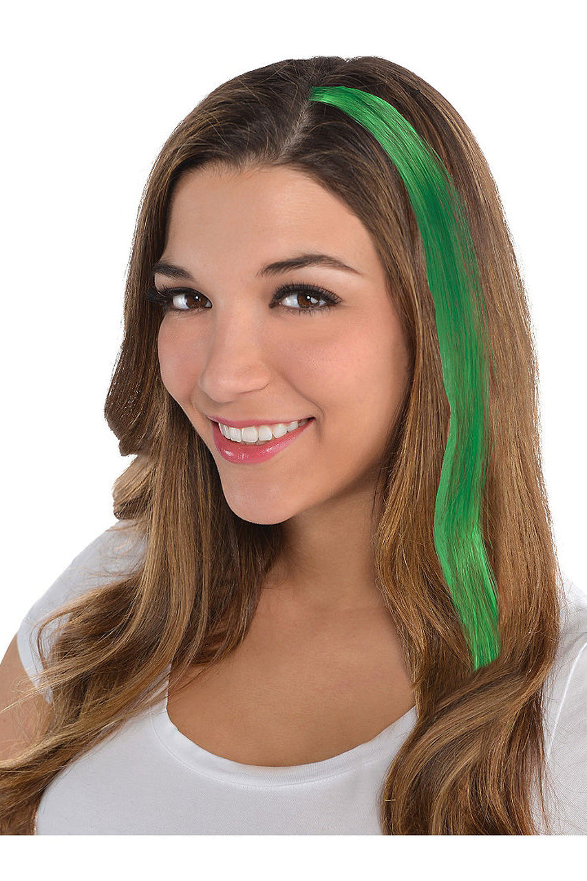 green hair extension for costume