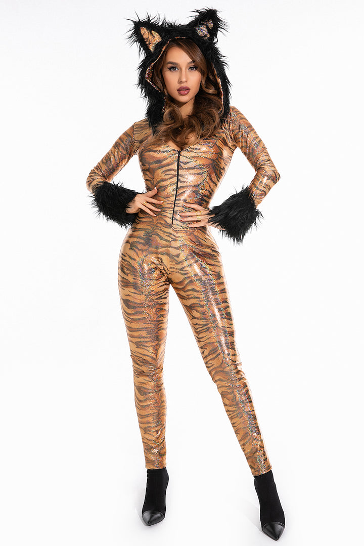 Metallic Hooded Tiger Costume