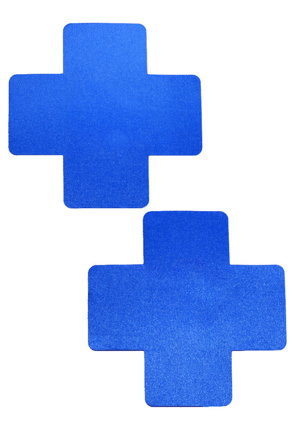 Blue Double X Nipple Pasties