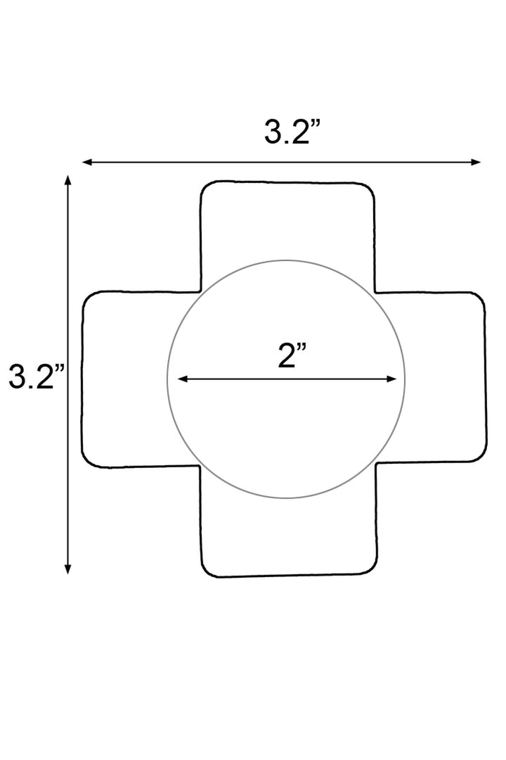 Double X nipple pasties measurements