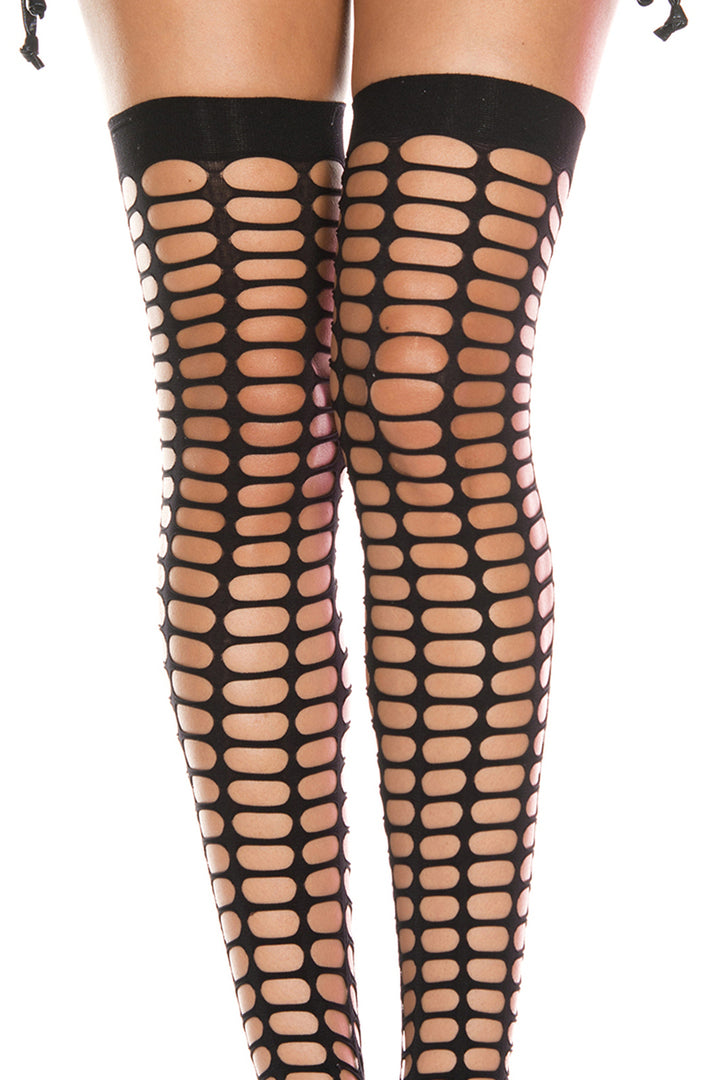 Shop these cutout thigh high spandex stockings. Stockings with holes