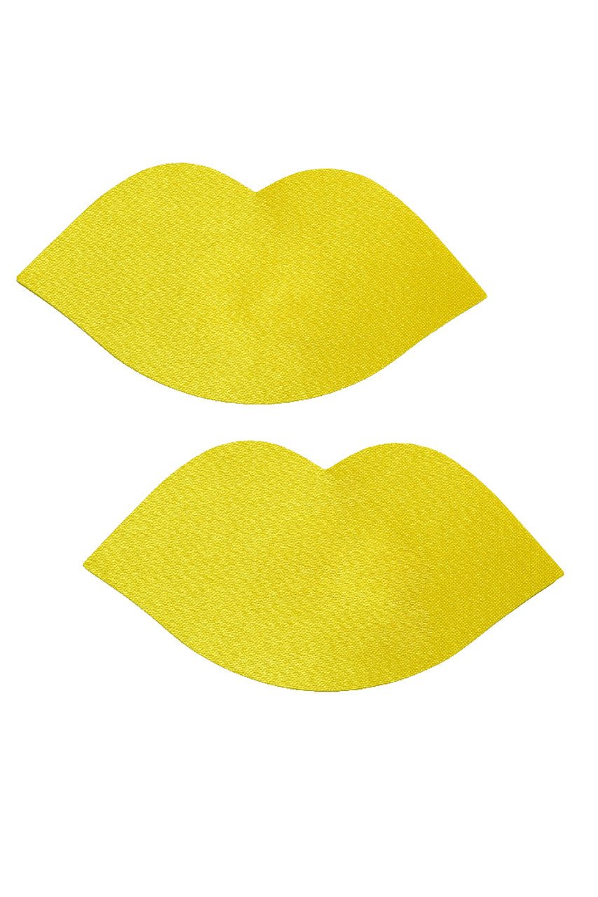 Women's yellow lips nipple pasties