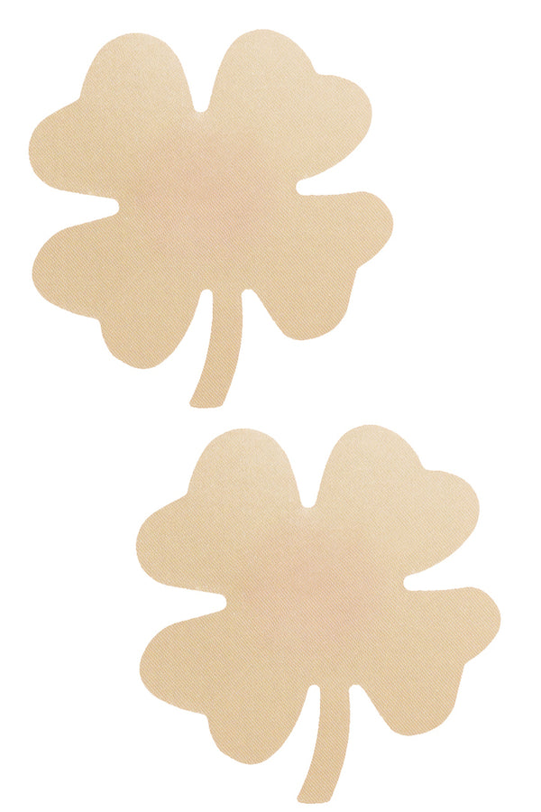 Women's beige mini shamrock nipple pasties