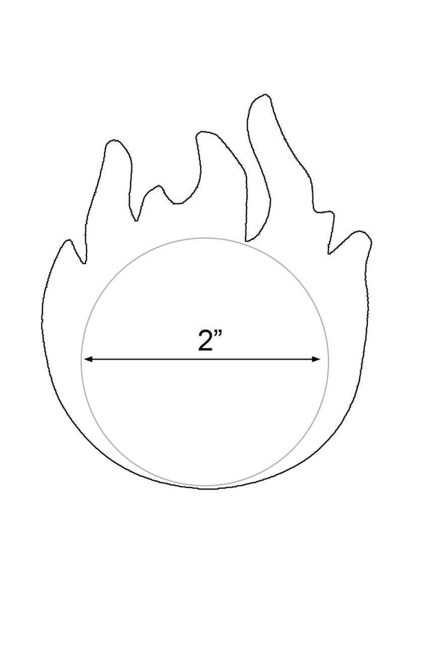 Flame nipple pasties measurements