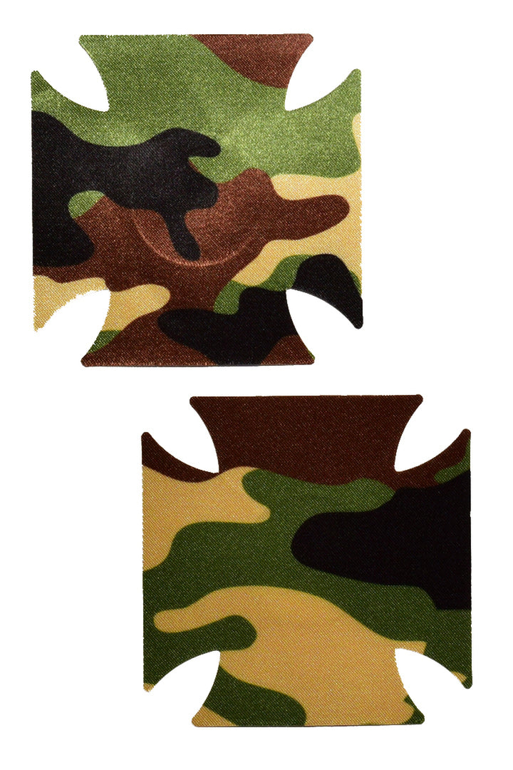 Double cross camouflage nipple pasties